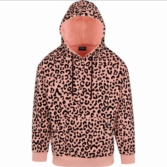 Von Dutch Originals Dirty Pink Cheetah Pullover Hoodie Size XL NWT - Picture 1 of 5